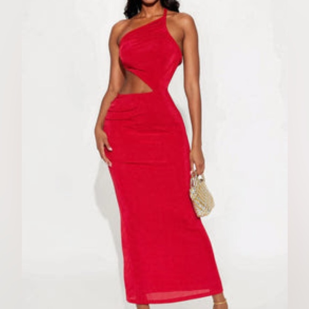 Fashion Nova Red Backless Dress